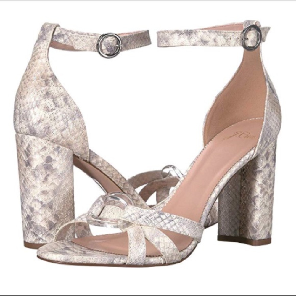 Stella Heels in Metallic Snakeskin Leather